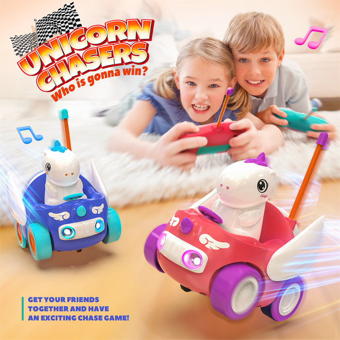 2 Pack Unicorn Monster Truck with Replaceable Unicorn Drivers