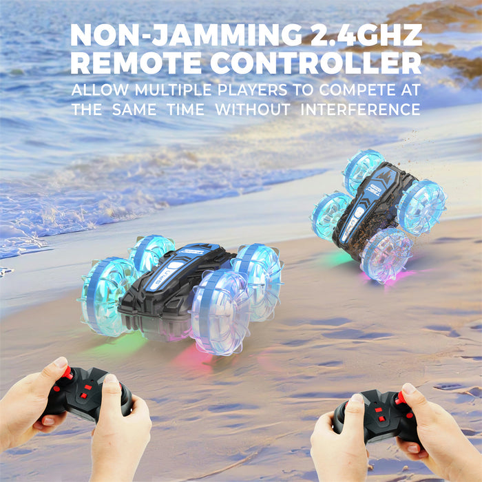 Amphibious Remote Control Car with Gesture Sensor, LED Lights