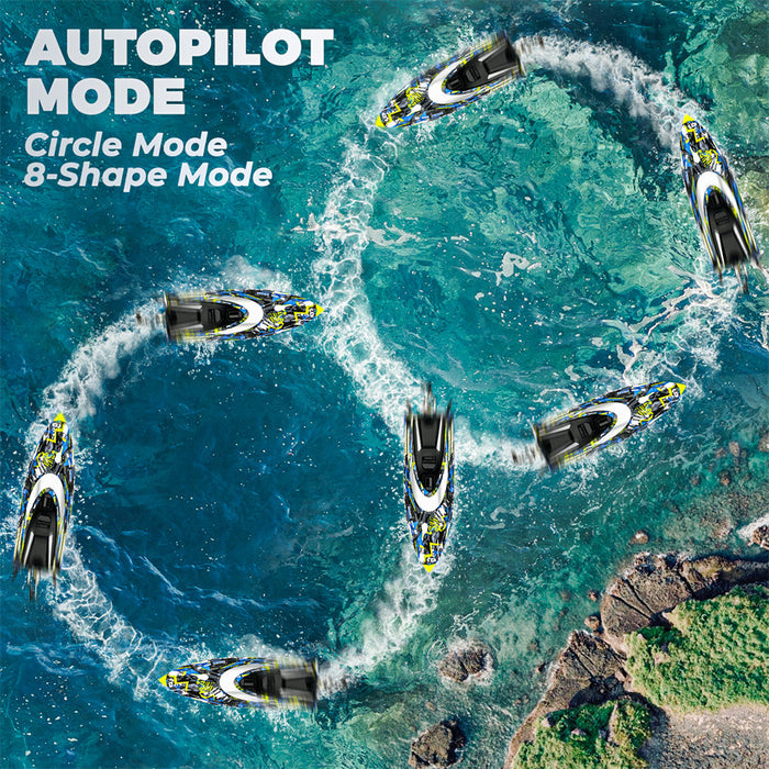 BEZGAR RC Boat - 14 Inch Remote Control Boat With Self-Righting & 40 Minute Dual Battery