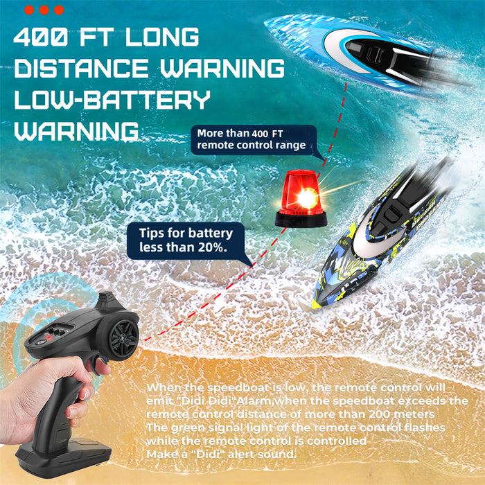 2 Packs RC Boat with A Portable Suitcase for Pools and Lakes