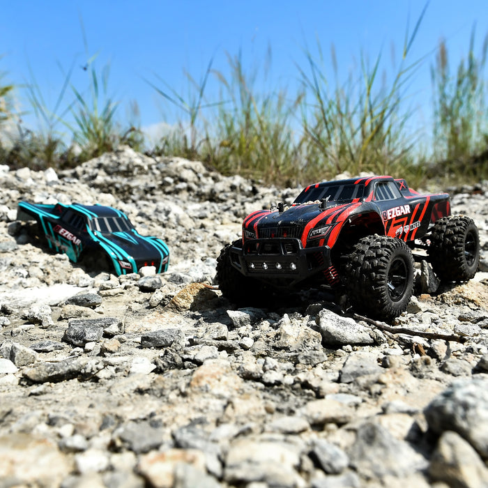 HM202 rc car running on the rocks