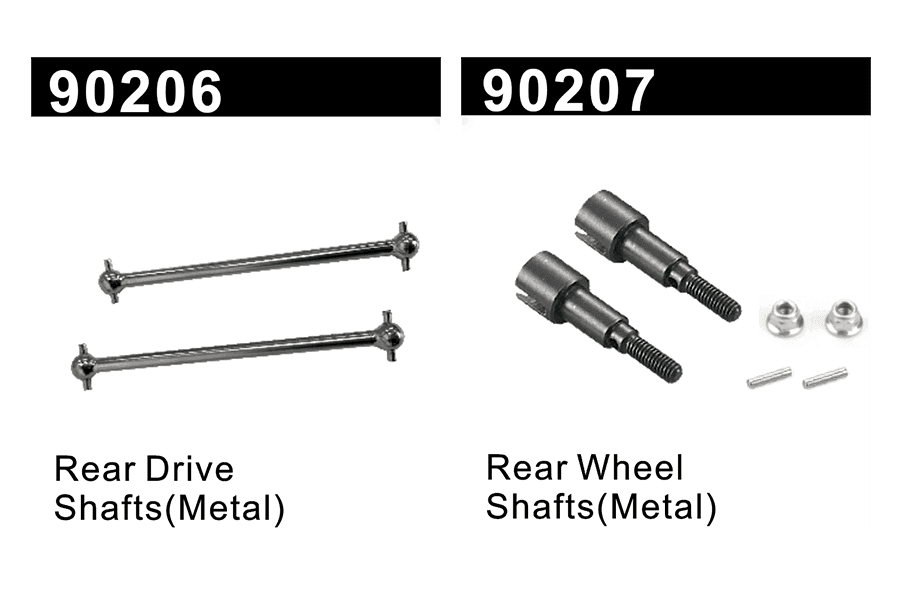 Rear Universal Drive Shaft+Rear wheel Shafts(90206+90207) for HM124 - BEZGAR