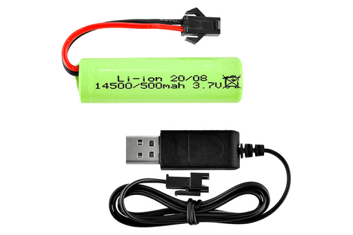 3.7V, 500mAh Li-Po Battery (1PCS)+USB Charger (1PCS) - BEZGAR